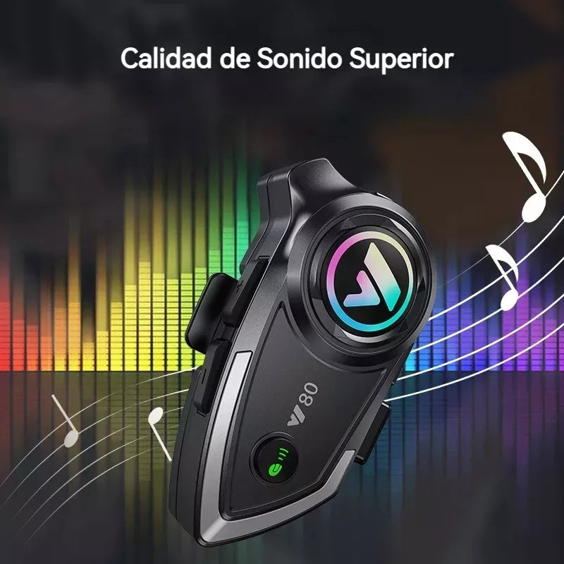 Auriculares para Casco de Moto Bluetooth 5.3 con Micrófono, Reducción de Ruido CVC & DSP, Impermeable IPX67